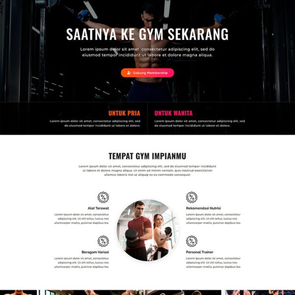Yuk ke Gym Landing Page Template