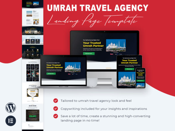 Umrah Travel Agency Landing Page Template