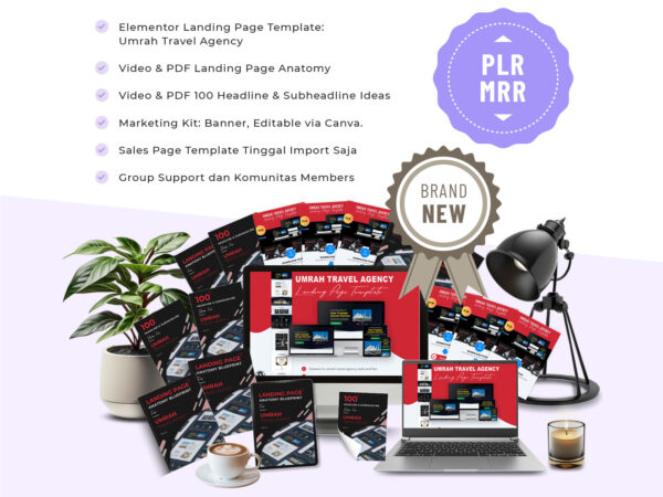 PLR MRR Landing Page Template Umrah Travel Agency